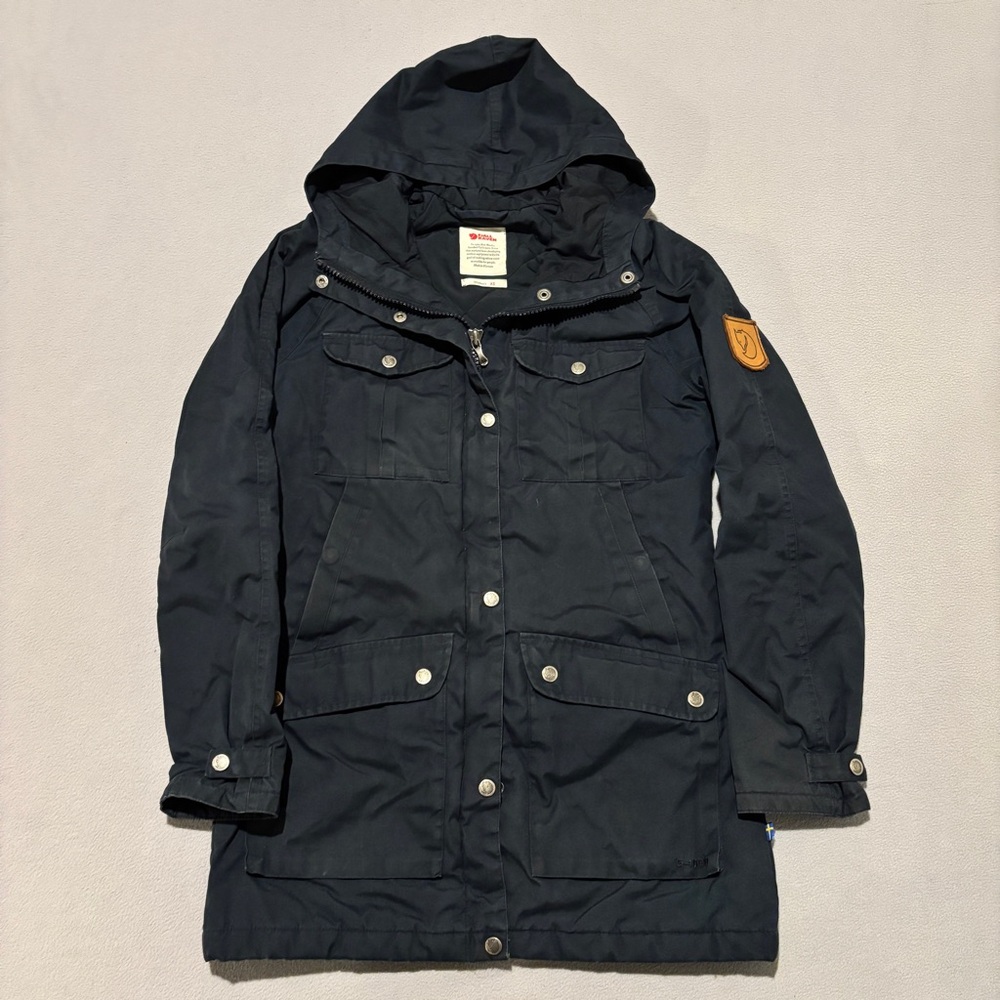 Fjallraven G 1000 Jacket Women's XS Navy Blue Greenland Waxxed Canvas Outdoor